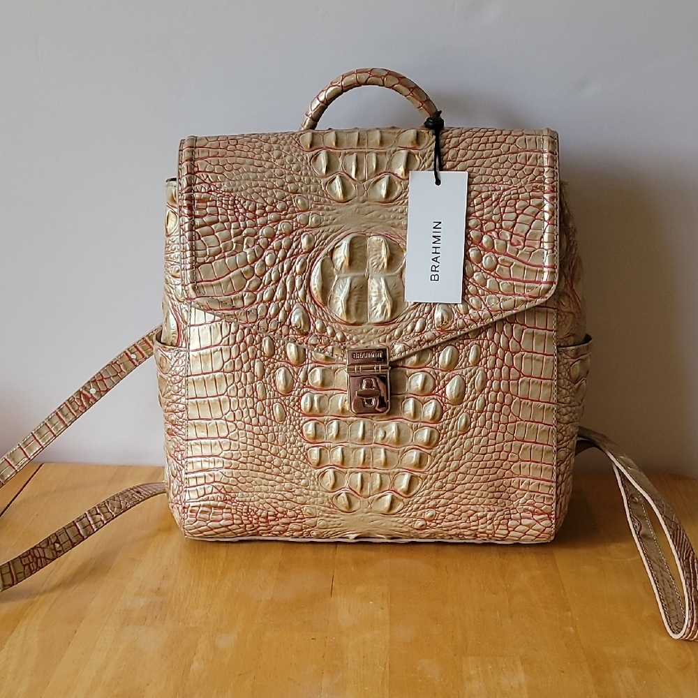 NWT Brahmin Liz Sunkiss Melbourne Genuine Leather Backpack